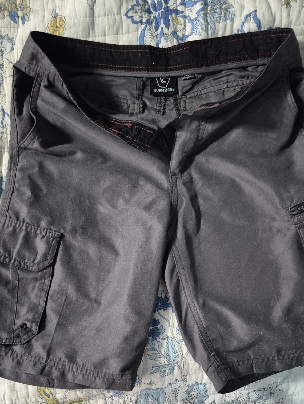 burnside Black Cargo Kids Shorts